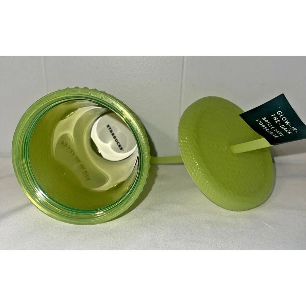 New 2022 Starbucks Green Glow in the Dark Lemongrass Studded Grande 16oz Tumbler